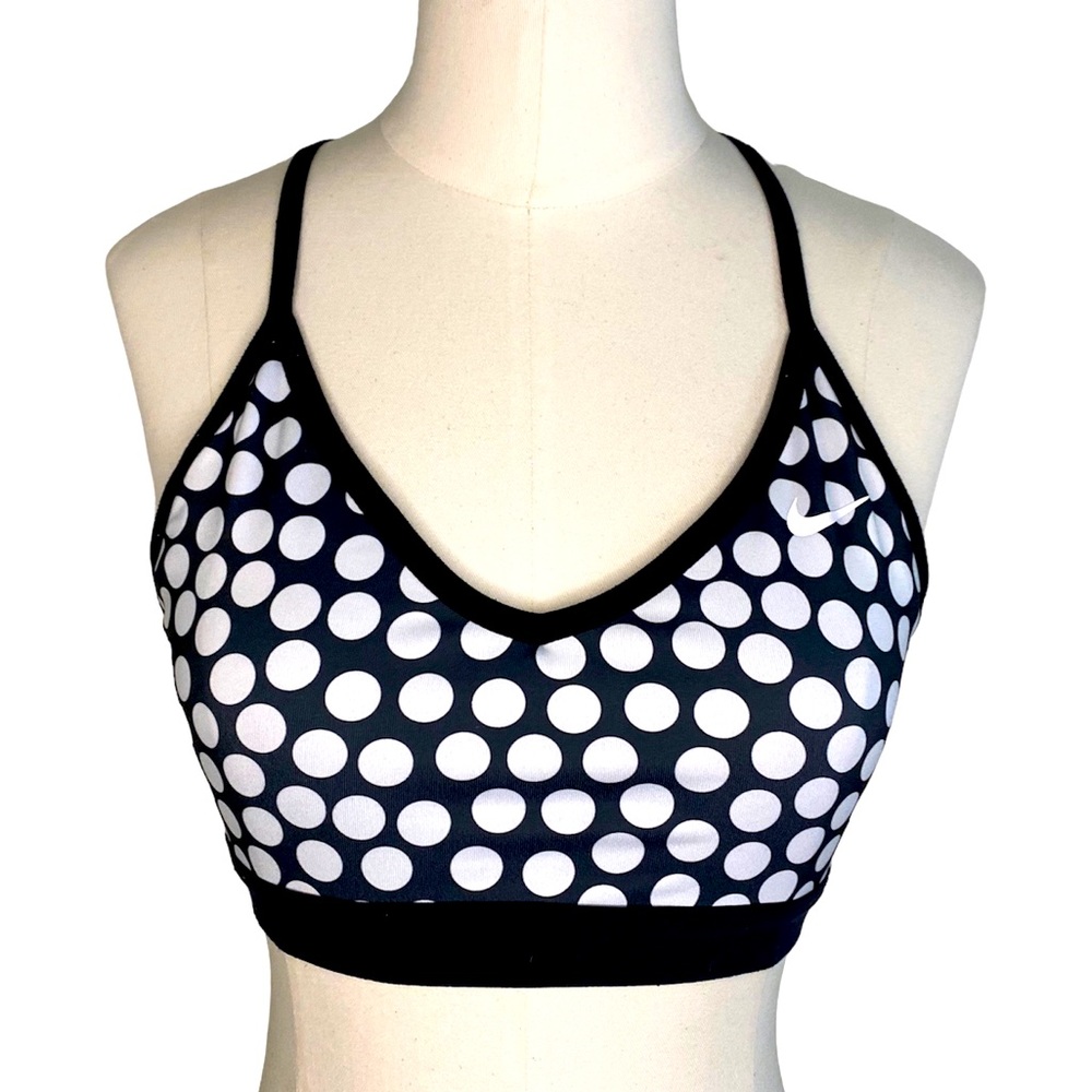 Nike Dri-Fit Polkadot Sports Bra in black/white